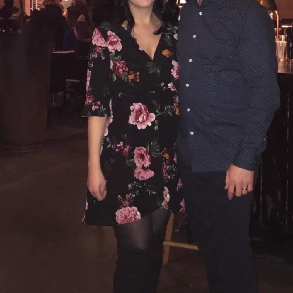 Black floral dress